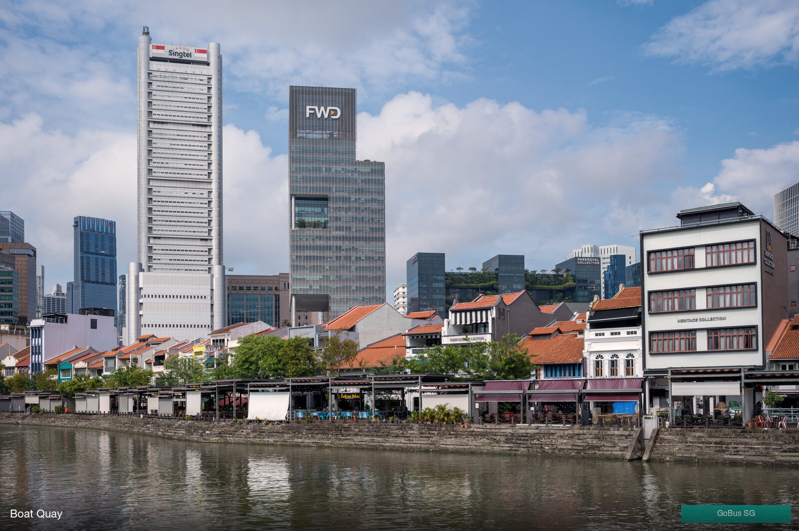 Boat Quay along the Singapore River