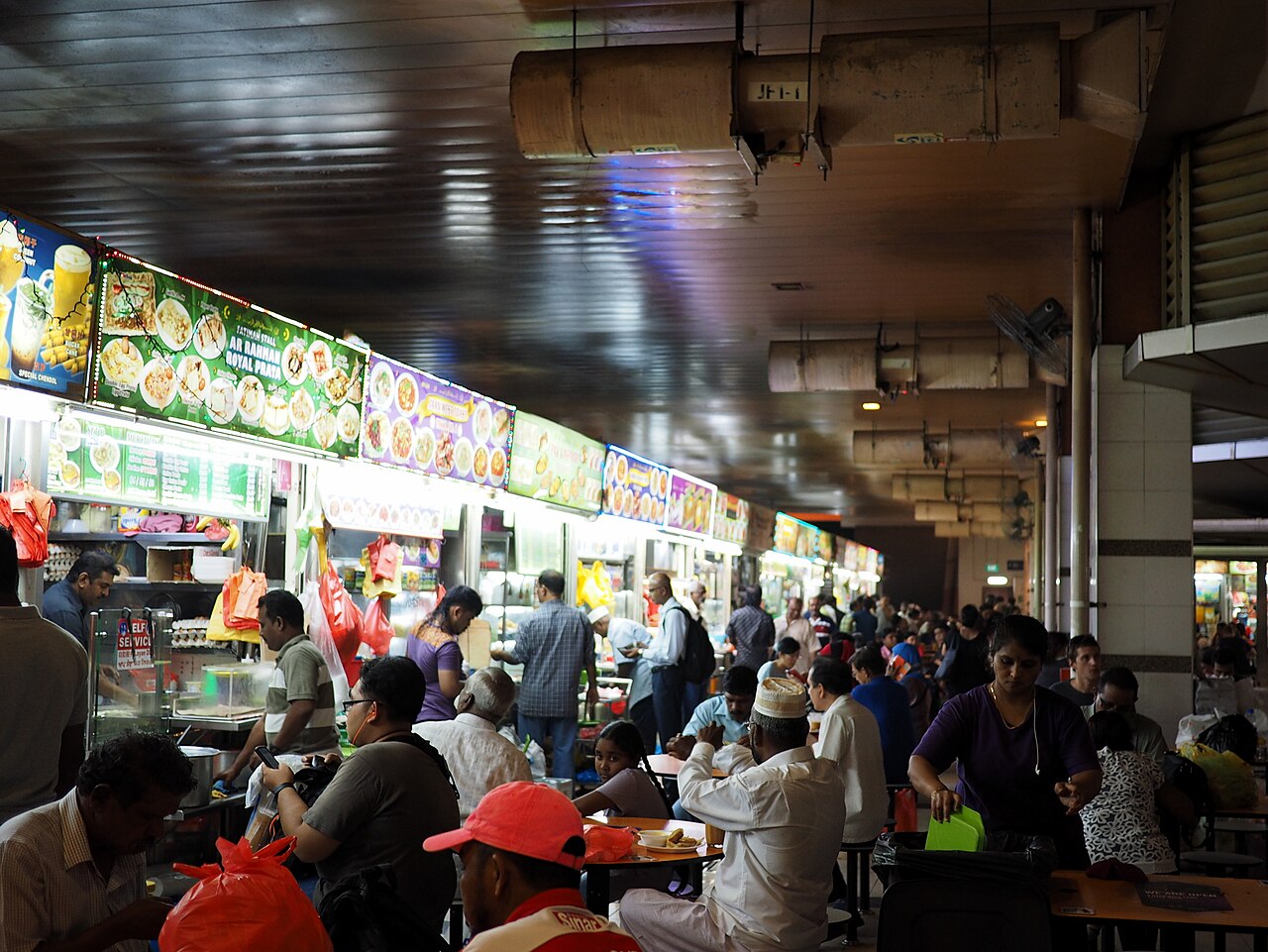 Stalls inside Tekka Centre wet market in Singapore
